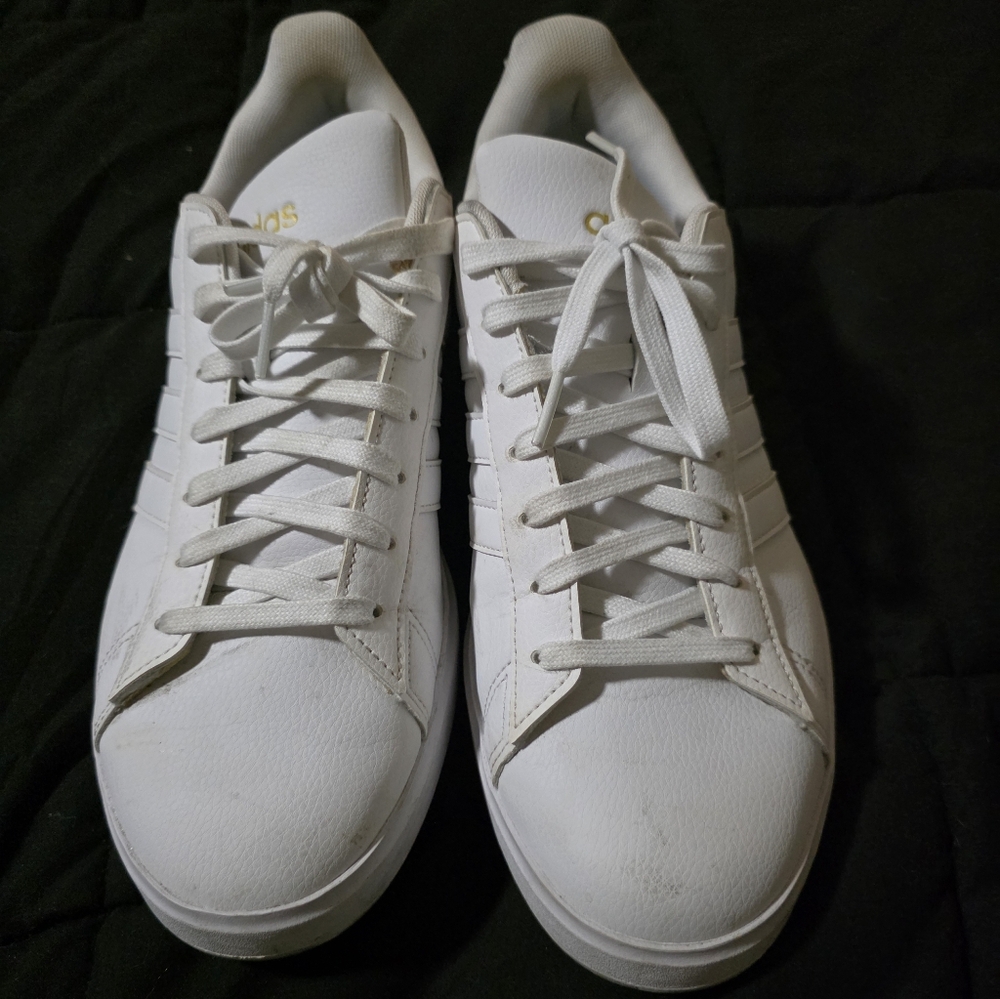 Adidas Grand Court 2.0 White Gold Sneaker Women's 11 / Men's 9.5 Leather GW9213